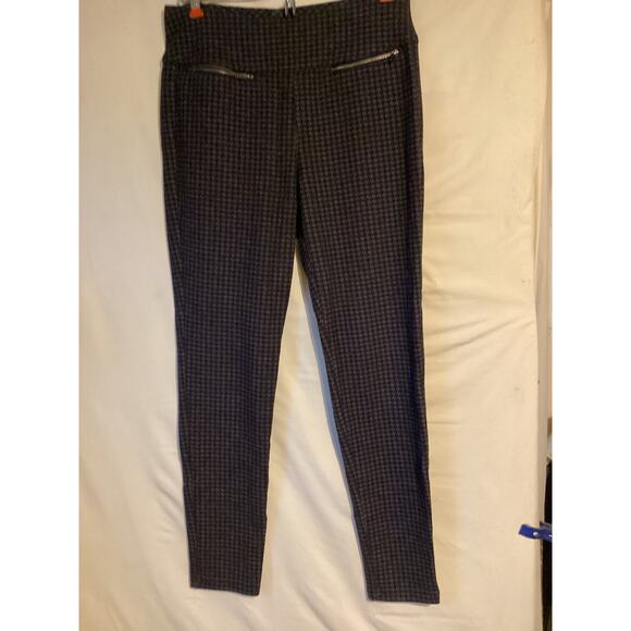 3086 MUDD FLX PONTE WOMENS HIGH RISE LEGGINGS SIZE MEDIUM BLACK/GRAY - Picture 7 of 9